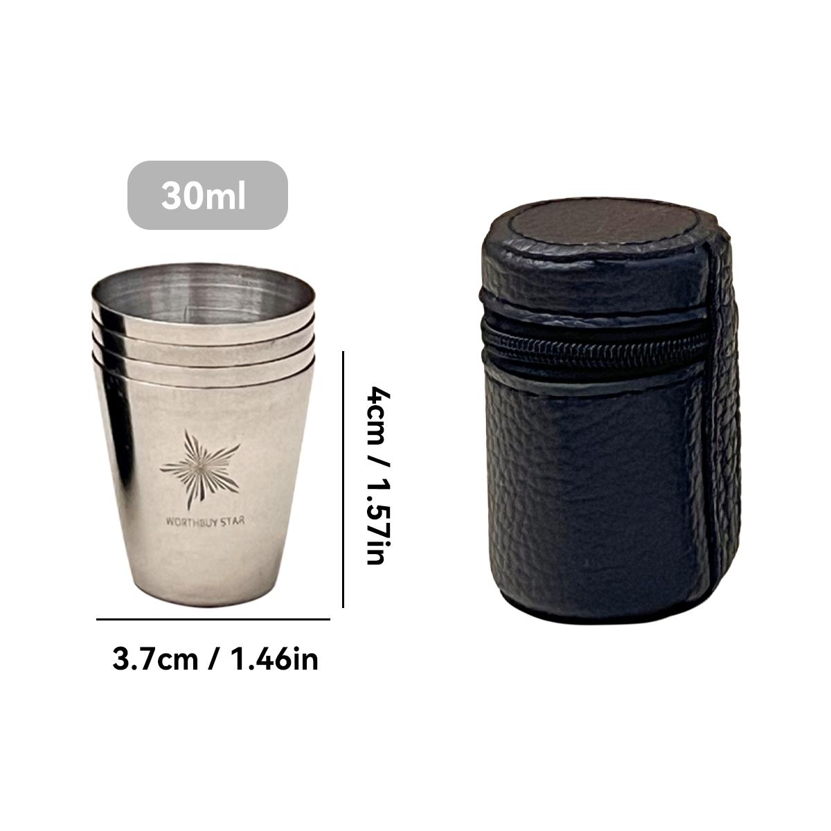 

WORTHBUY Outdoor Practical Travel Stainless Steel Cups With Bag Portable Camping Mugs Whisky Wine Glasses Drinking Water Mug 200ml