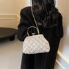 Rhombus chain small bag women's 2025 new plush bag versatile clip shell bag handbag hair bag