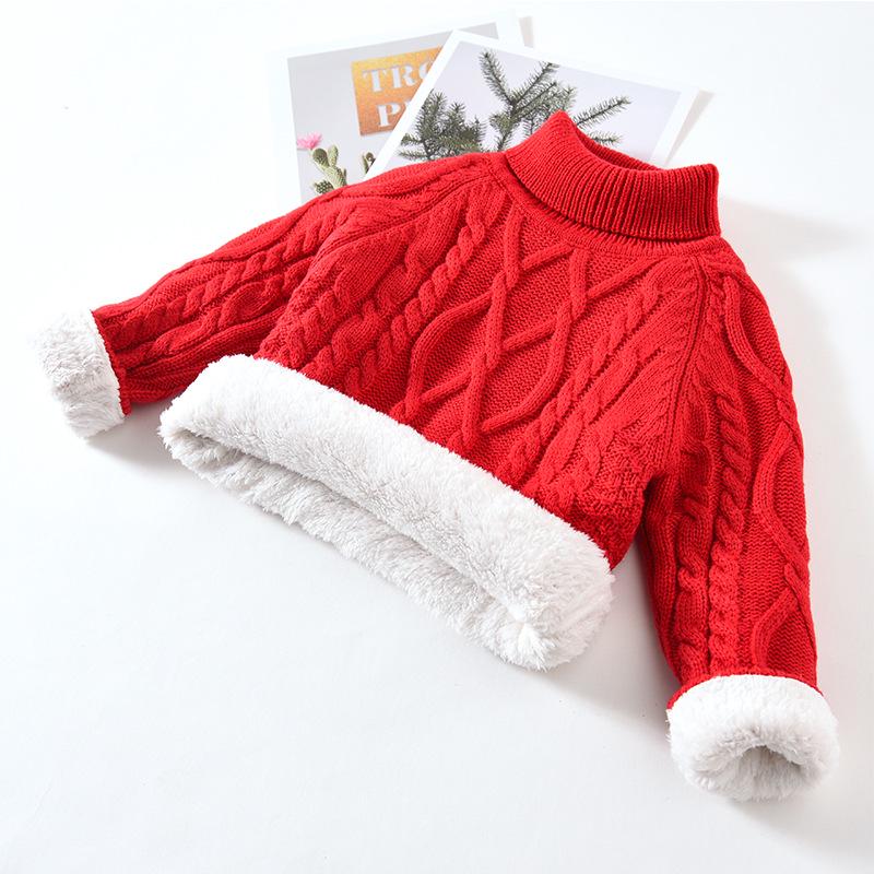 Children's Plus Velvet Thick Knit Sweaters: Boys, Girls, Infants - Warm Base Layer for Autumn and Winter