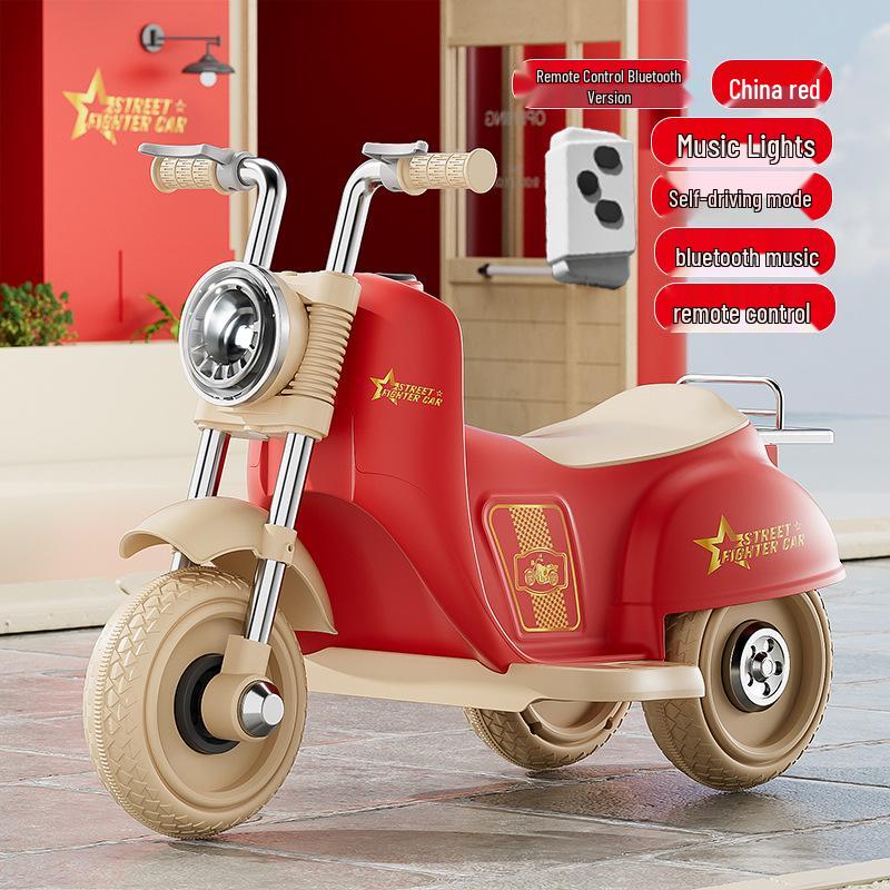 Rechargeable Kids' Electric Tricycle - Remote Control Ride-On Motorcycle for Boys & Girls.