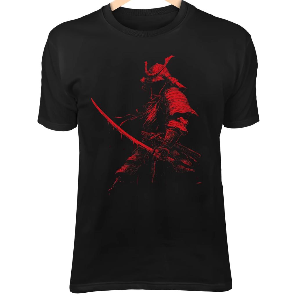 Shadow Samurai T-Shirt – Gothic Warrior, Dark Katana, Sharp Line Art Tee