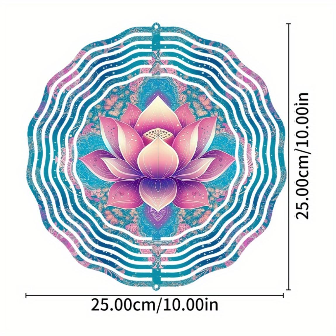 

10-дюймовый богемный мандала цветок колокольчик ветра, работающий без батареек, яркий дизайн добавляет красок в уличный декор, идеальный праздничный подарок для семьи и друзей 01A