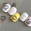 1pc Abstract Geometric Nail Art Stickers - Self-Adhesive Resin Nail Decals with Pastel & Vibrant Lines, Glossy Finish for DIY Manicure & Pedicure