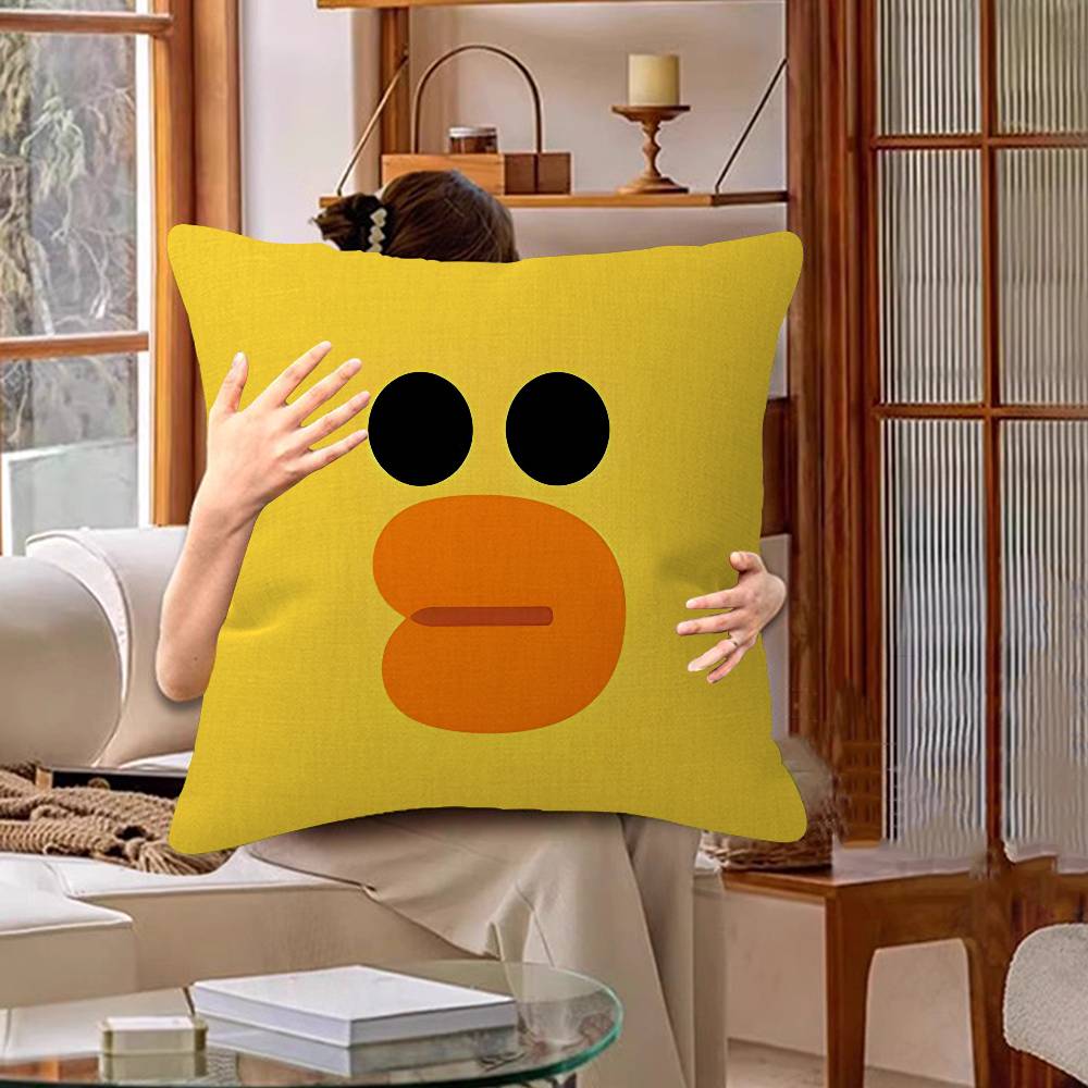Cute Cartoon Art Duck Pillow Gift Home Office Decoration Bedroom Sofa Car Cushion Cover case 45x45