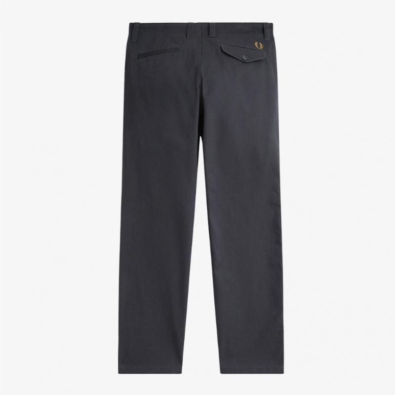 Fred Perry [sharp] Herringbone Utility Trouser   Anchor Grey Afpm2417174 297