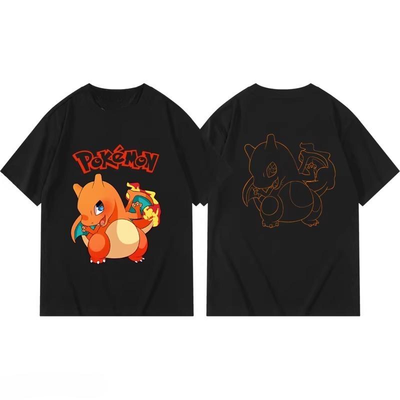 Potdemiel Summer New Pikachu Print Children's Cotton T-Shirt, Boys and Girls, Comfortable and Breathable Children's T-Shirt