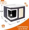 Cat Houses for Indoor Cats,Large Cat Bed Cave with Scratch Pad and Fluffy Ball, Foldable Cat Condo Hideaway