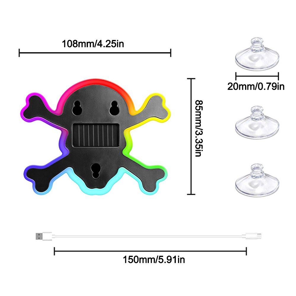 Multicolor Skull Lamp Solar Powered Solar Lamp New Skull Light Car Window Decor