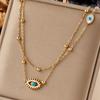 IFYOUOO Stainless Steel Multilayer 2in1 Eye Pendant Necklace For Women New Girls Clavicle Chains Jewelry Holiday Gifts