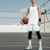 Li Ning CBA Series Striped Color Block Mid Waist Straight Basketball Shorts Men shorts White AAPU097-7