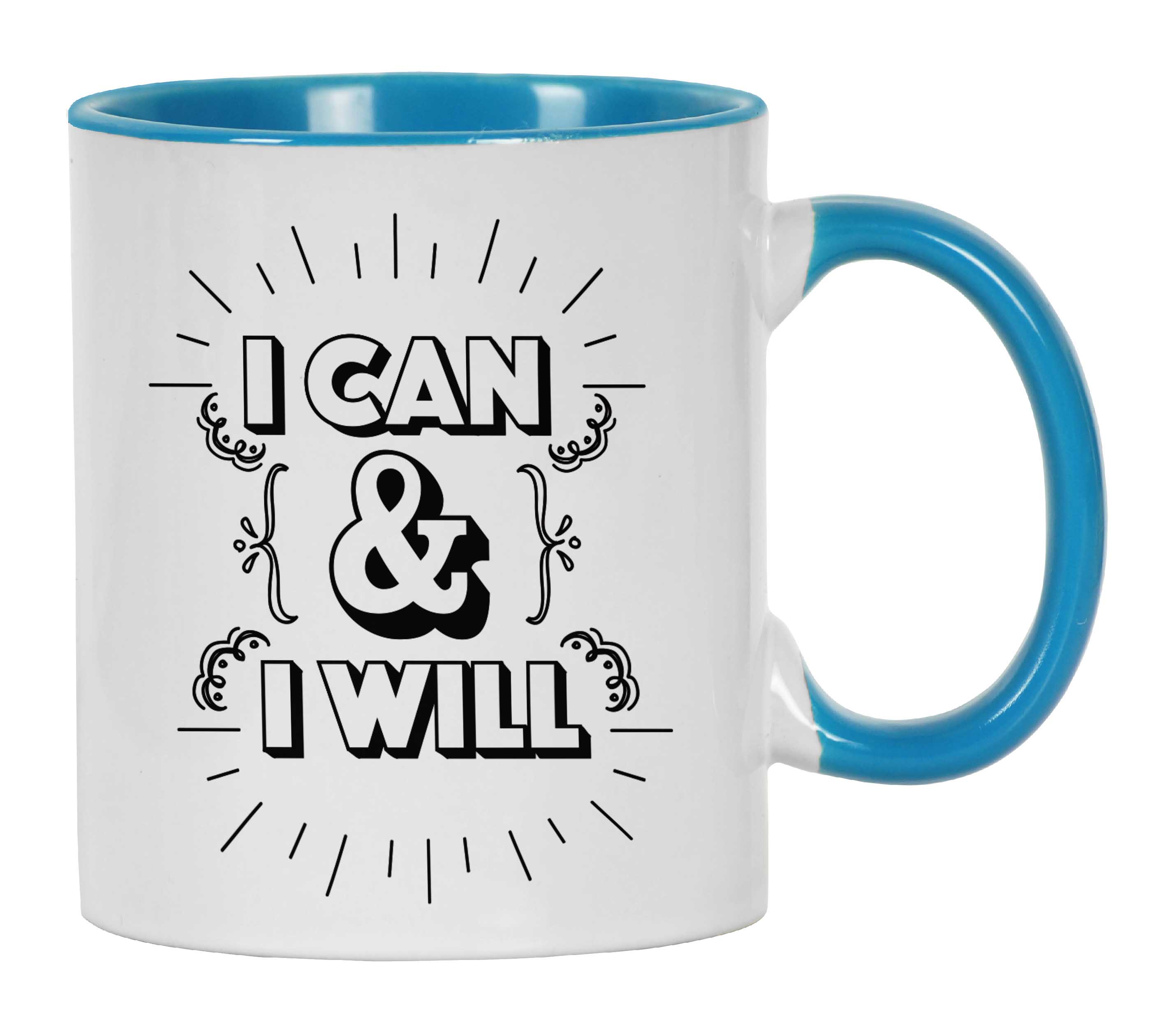 

Inkdotpot I Can & I Will 11oz Ceramic Coffee Mug Gift For Employee Boss Coworkers Inspirational 11oz небо синє кольору