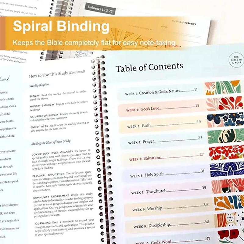 The Bible In A Year A 52-Week Study For Women – Spiral Bound Daily Scripture Reading & Reflection Guide
