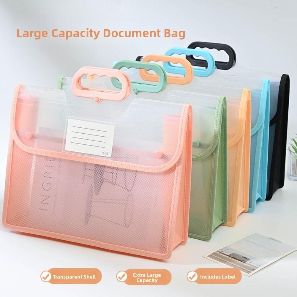 Visible Kids Document Bag Button Function Student Tote Bag Test Paper Storage Bag Travel