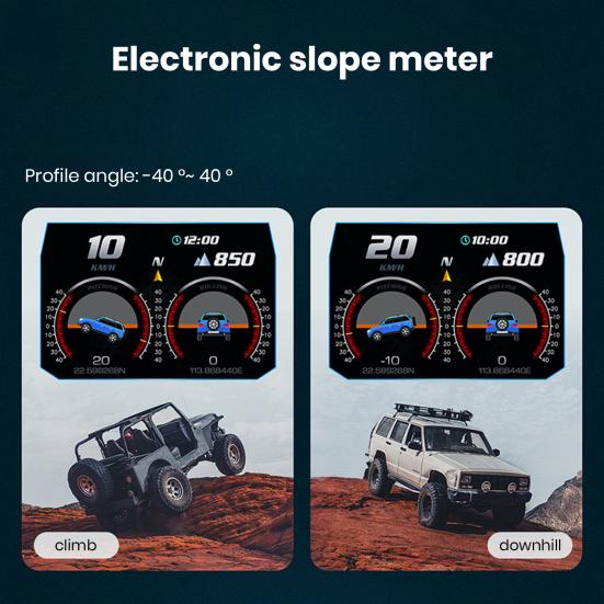 Digitální rychloměr se světlou velkou obrazovkou Univerzální zobrazovací rychlost GPS OBD Head Up LED obrazovka Rychloměr Cockpit Instrument