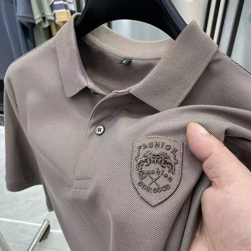 Hochwertiges besticktes Poloshirt für Herren - Kurzarm Sommer Freizeit Revers T-Shirt