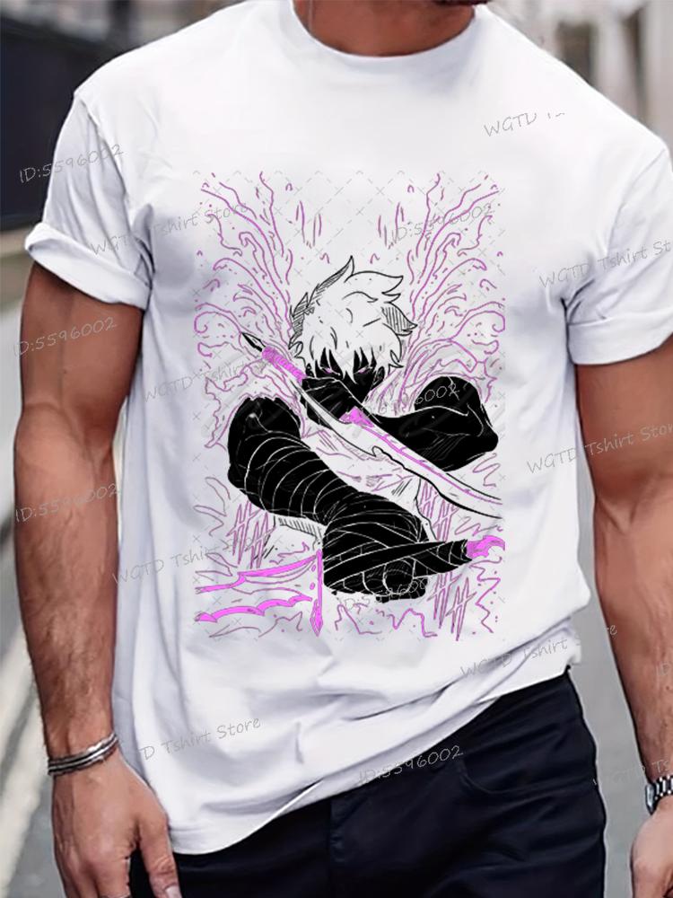 Anime Solo Leveling Tričko Vtipná grafika Sung Jin-Woo Pánské oblečení Krátký rukáv O-výstřih Topy Komiks Solo Leveling Bílá trička