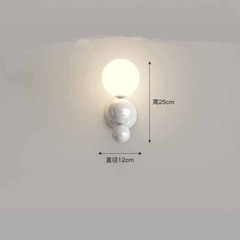 Lovely LED Wall Light Red Green White Metal Children's Room Wall Lamps Parlor Office Aisle Stairs Wall Sconce White Acrylic Ball