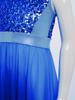 Girls Liturgical Dance Dress - Sleeveless Mock Neck Tunic with Asymmetrical Hem & Shiny Sequins for Worship Performance