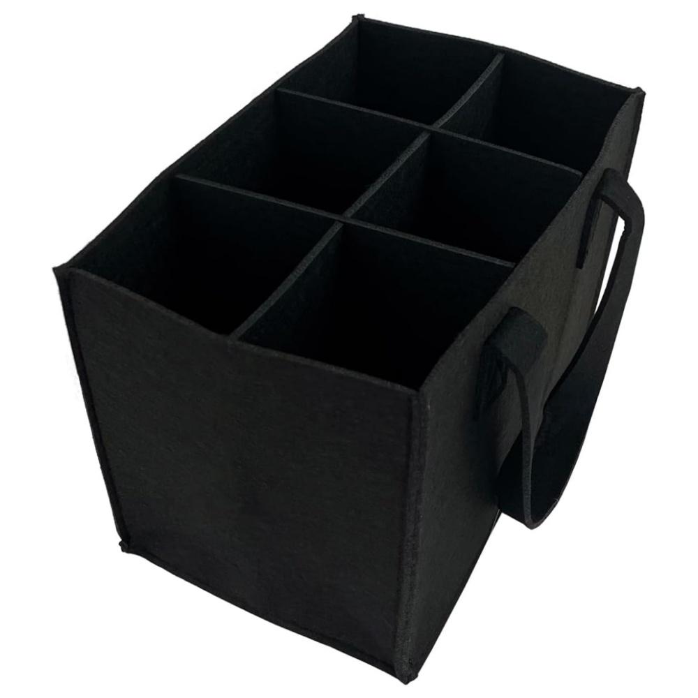 1Pc Protective Beer Storage Basket Washable with Carry Handle Car Beer Bottle Carrier 6 Bottles Felt Beer Holder Bag