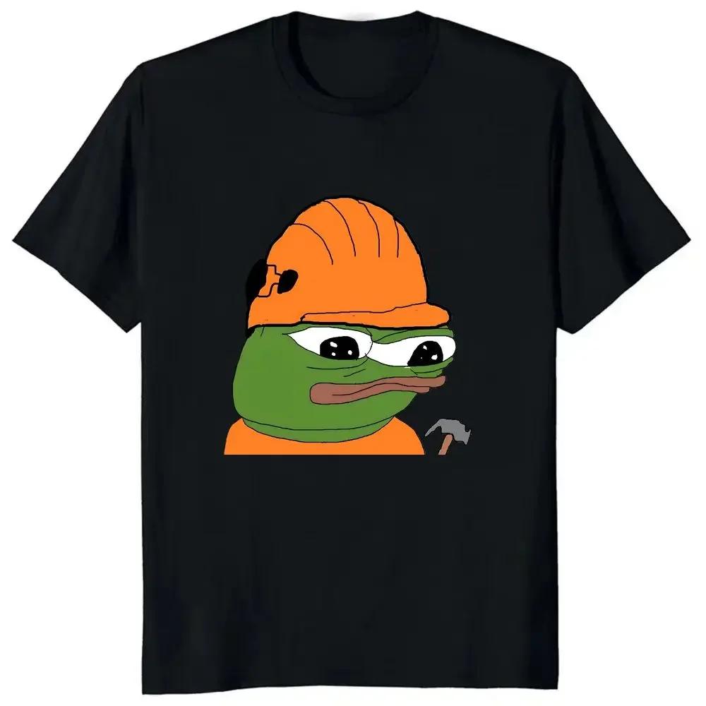 Pepe the Frog Frog-print shirt paired with funny memes for a casual and stylish unisex T-shirt