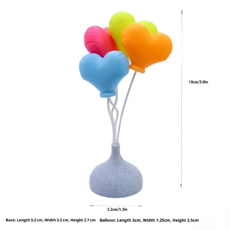 Miniature Balloon Model 1/12 Dollhouse 3D Heart Balloon Stand Dollhouse Wedding Birthday Scene Decor Micro Scene Photos Props