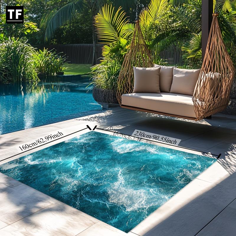 1pc Crystal Velvet Printed Rug/Carpet with Anchor/Rudder/Lighthouse/Whale/Octopus/Sea Patterne, Full of Natural Mystery, Easy to