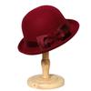 2025 New Winter Curl Brim Wool Fedora Hats For Women Elegant Bow Flower bucket hat Hat Vintage Formal Fascinator Cap Mujer