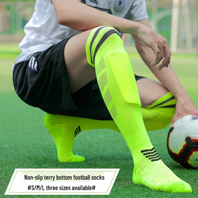 Premium Long Football Socks with Padding, Breathable & Protective for Adults and Big Kids