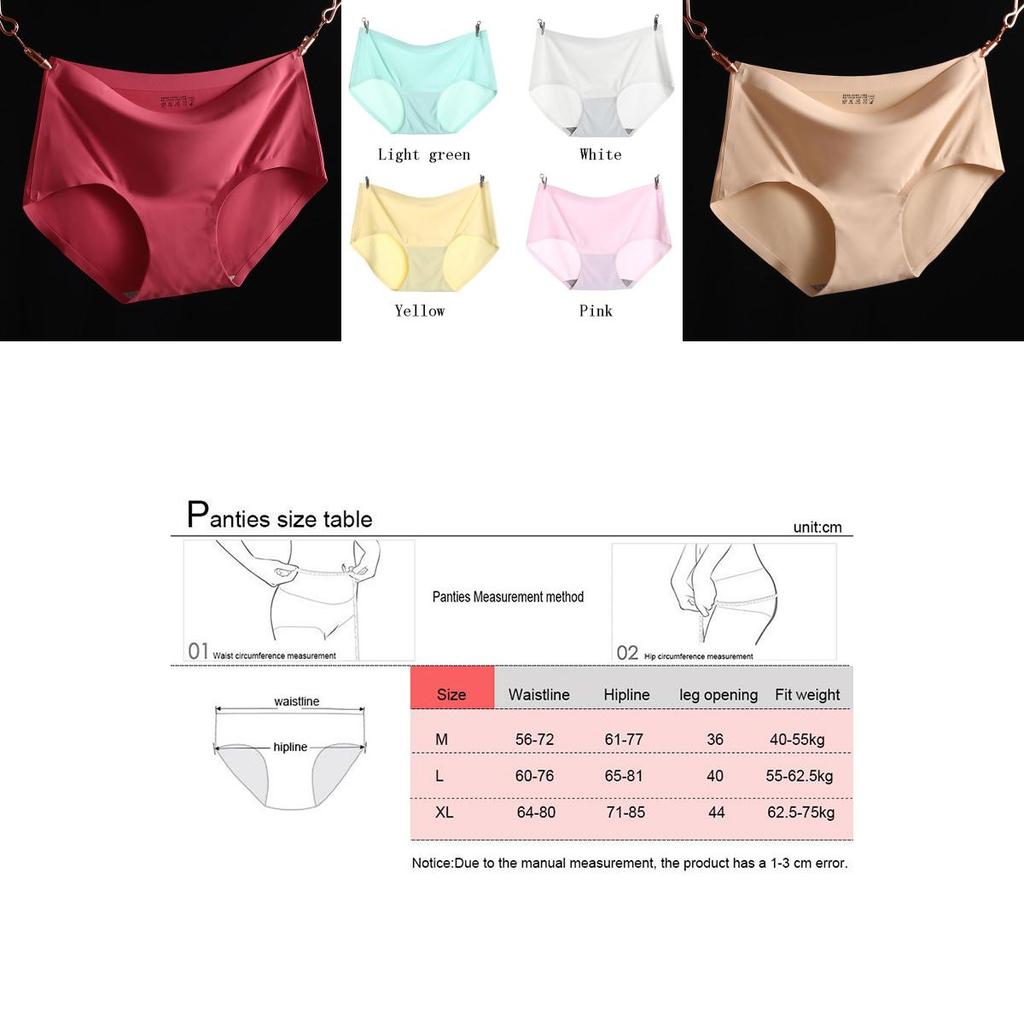Luxurious Women Seamless Panties Ice Silk Mid Waist Briefs With Timeless Style