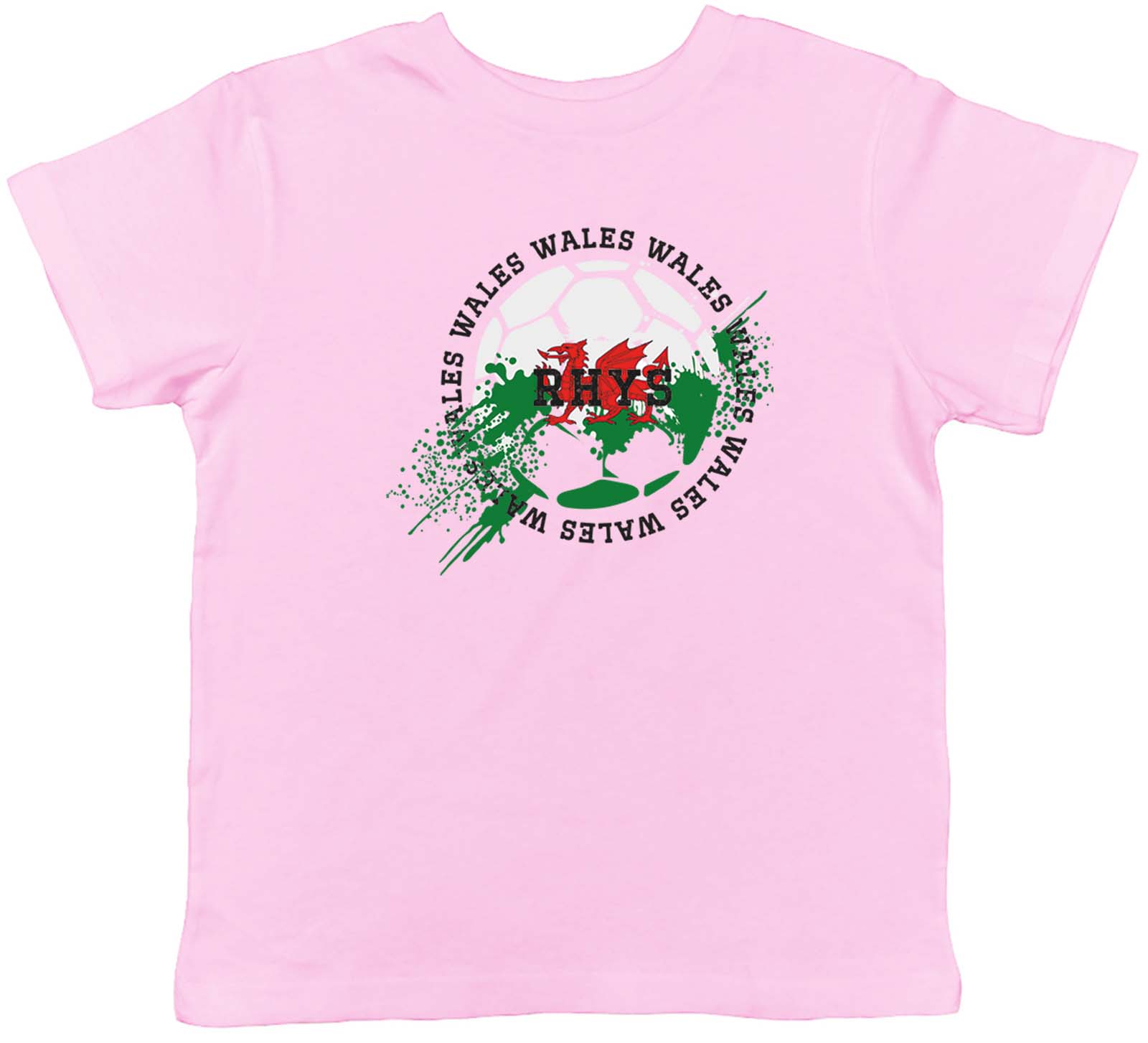 Personalised Wales Football Sports Childrens Kids T-Shirt Boys Girls Gift 160