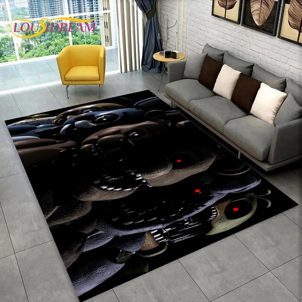 Horror Game FNAF Freddy Film Teppich Teppich für Zuhause Wohnzimmer Schlafzimmer Sofa Fußmatte Dekoration, Kinder Spielzimmer Teppich Rutschfeste Bodenmatte
