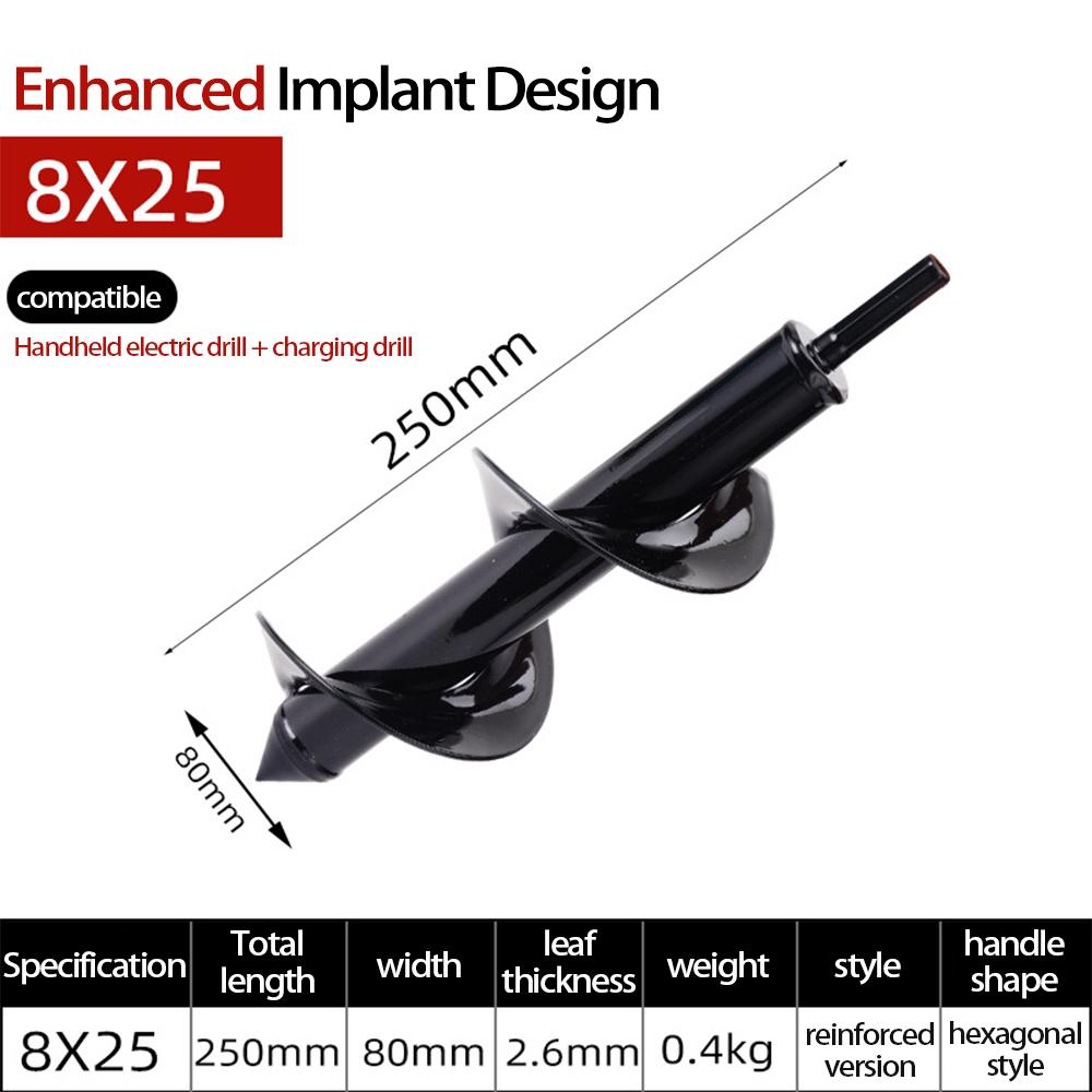 Spiral Rod Hand Drill for Planting Seeds, Flowers, Vegetables, In Greenhouse with Electric Drill and Flashlight