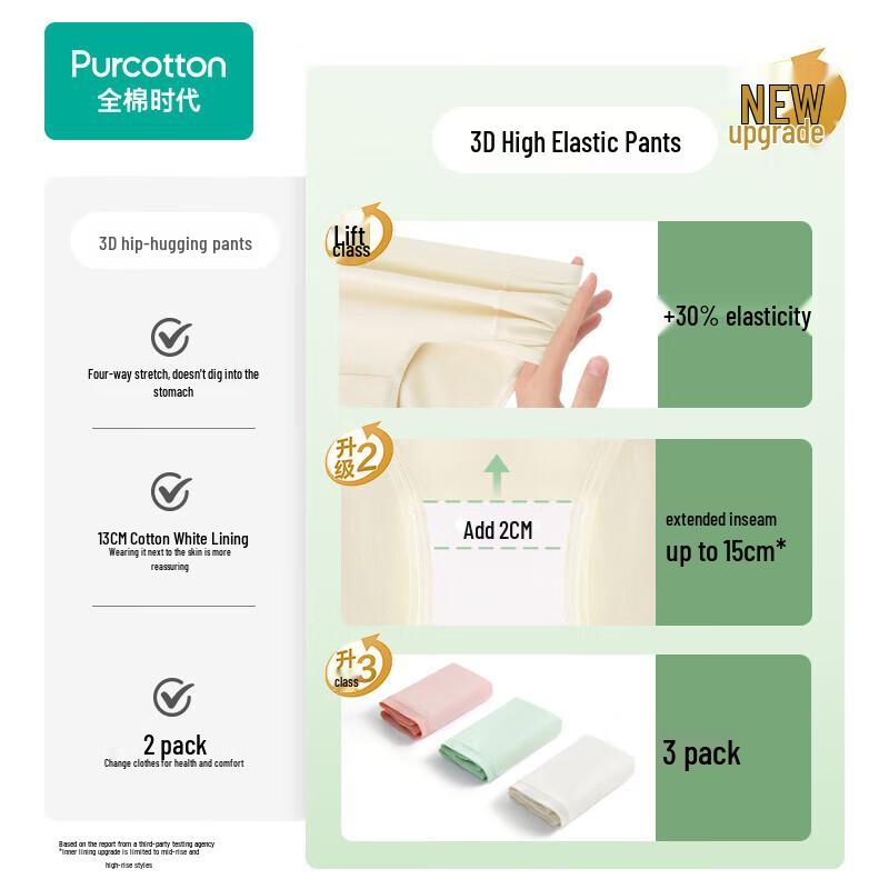 PurCotton Women's Mid-Rise Cotton Underwear 3-Pack