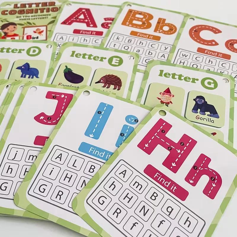 30-Card Alphabet & CVC Flash Cards with Tracing Practice & Find- Educational Flashcards for Preschool