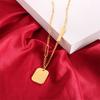 2026 TOPAZ JEWELRY Non-Fade Stainless Steel Square Letter Sweater Chain Necklace for Women