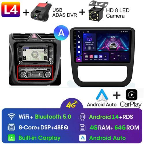 Fortress AI Voice Wireless CarPlay Android Auto Radio pentru Volkswagen Scirocco 2008-2013 4G Multimedia Auto GPS 2din radio auto