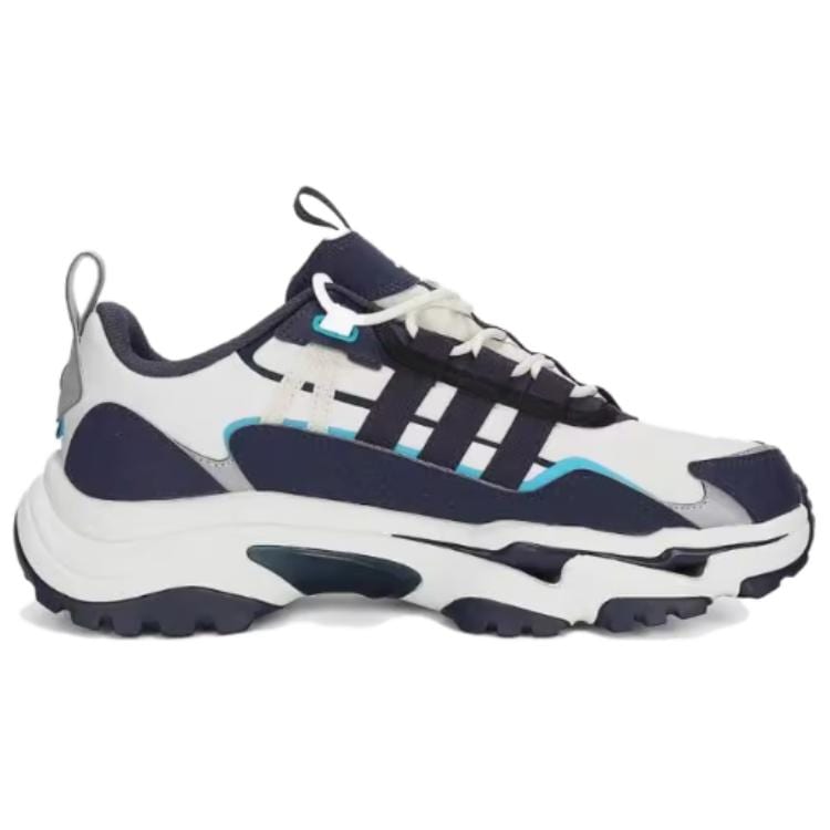 adidas Slip Resistant Abrasion Resistant Low Top Chunky Sneakers Men's White Blue JR8331