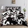 Abstract Cow Print Soft Duvet Cover Quen Sized Dimensions for Young Boys Young Girls Bedrom, Pink Cow Silhouete Beding Set,Animal Themed Warm