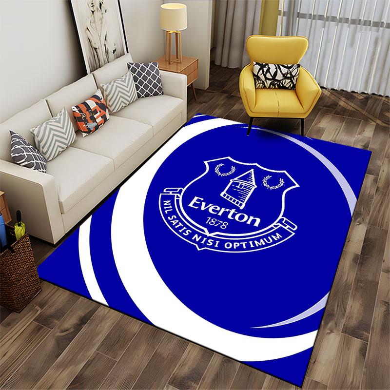 Tappeto Blu Logo Everton 1878 adatto come tappetino antiscivolo per il soggiorno o il divano della camera da letto
