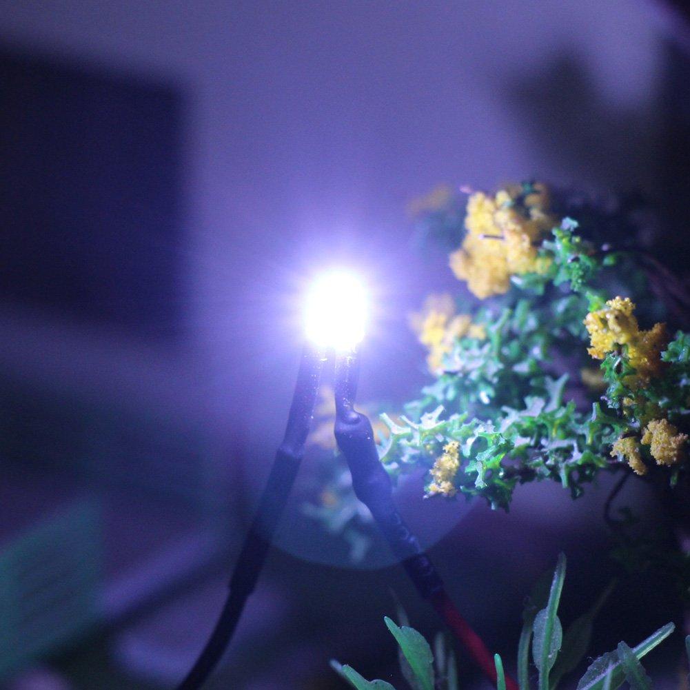 White Chip LEDs with Wiring and Resistors for Diorama Model and More 20-Pack 1.8mm Lighting, Trains, Railways, Buildings,