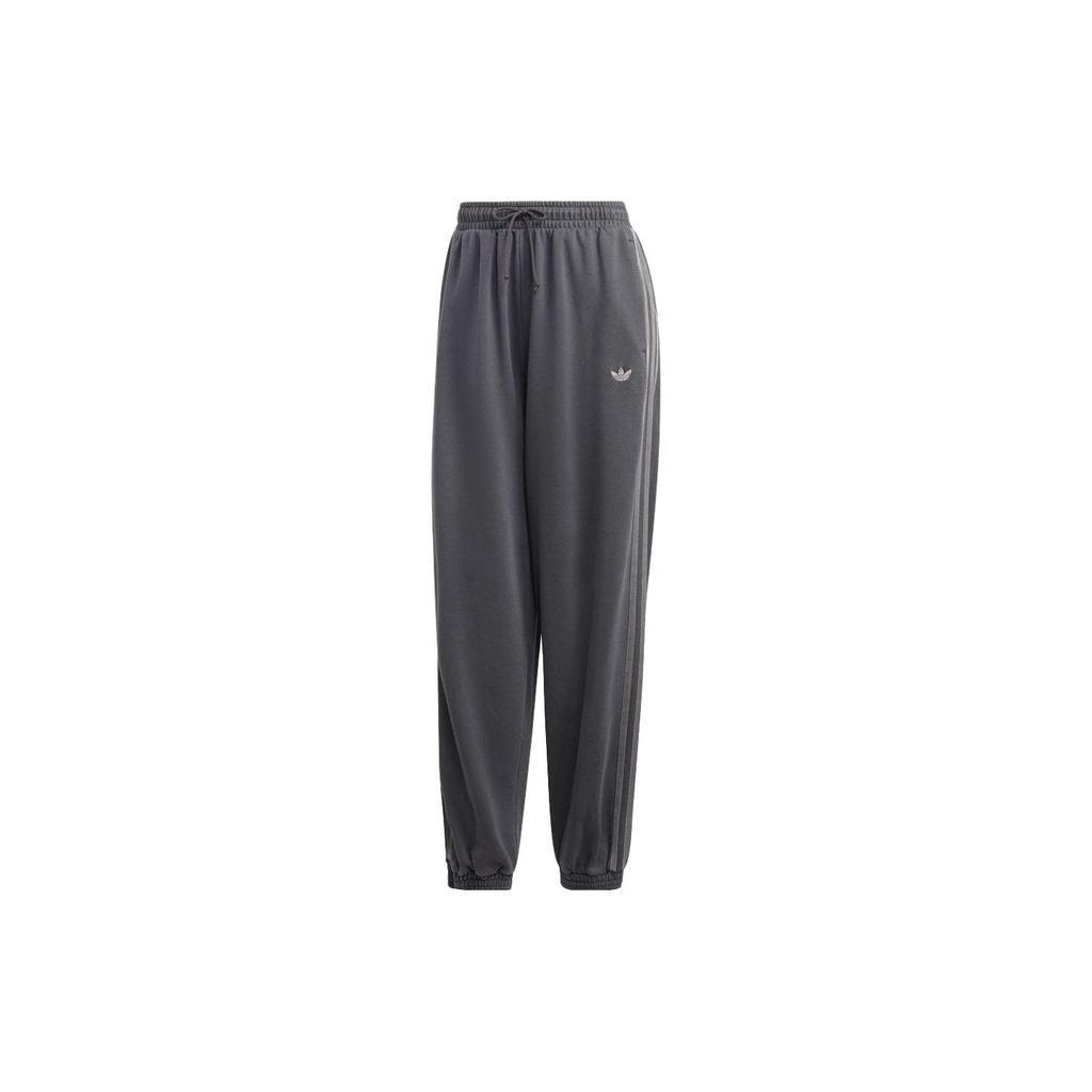 Adidas Originals Trefoil Logo Embroidered Taped Joggers Women Bottoms Carbon-Black IP7140