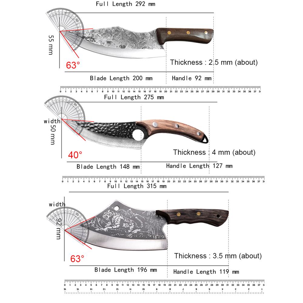 Butcher Boning Knives Cleaver Meat Chopping Vegetables Kitchen Knives Hand Forger Blade Chef Knife Stainless Steel Slicing Knife