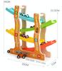 Wooden Animal Model Track Glider Set - 4 Tier Car Ramp Kids Toys Fun Traffic And Animal Themed Games Fun Track Car Puzzle Toys