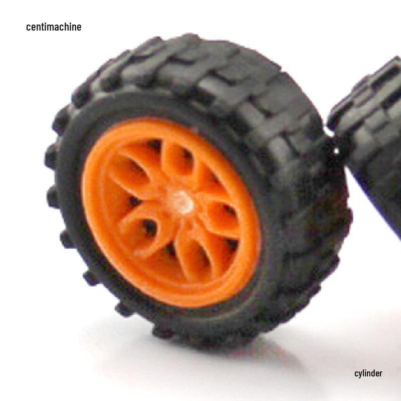 DIY Model Toy Car Wheels with 2mm Hole - Plastic Tires for Handmade Four-Wheel Drive Cars