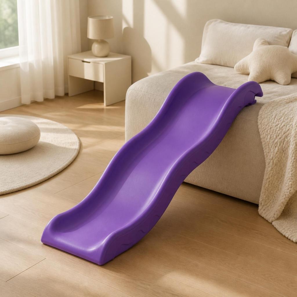 Child-Sized Indoor Slide Rounded Edges HDPE Young Child Heavy-Grade