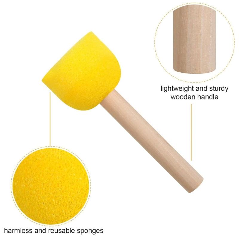 30Pieces Sponge Brush Round Sponge Brushes Paint Sponges for Acrylic Painting, Painting Tool for Kids DIY Art Craft