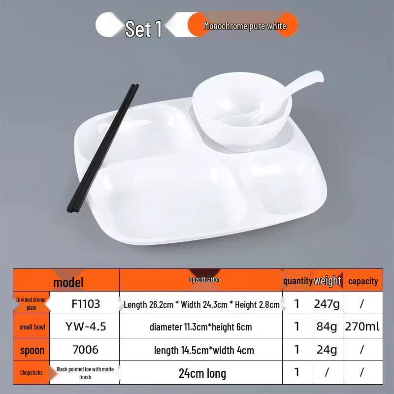 HANDUNYOU Commercial Melamine Divided Plate
