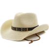 Spring and Summer Sun Hat Western Cowboy Straw Hat Outdoor Beach Hat Sunscreen Sun Hat Big Brim Summer
