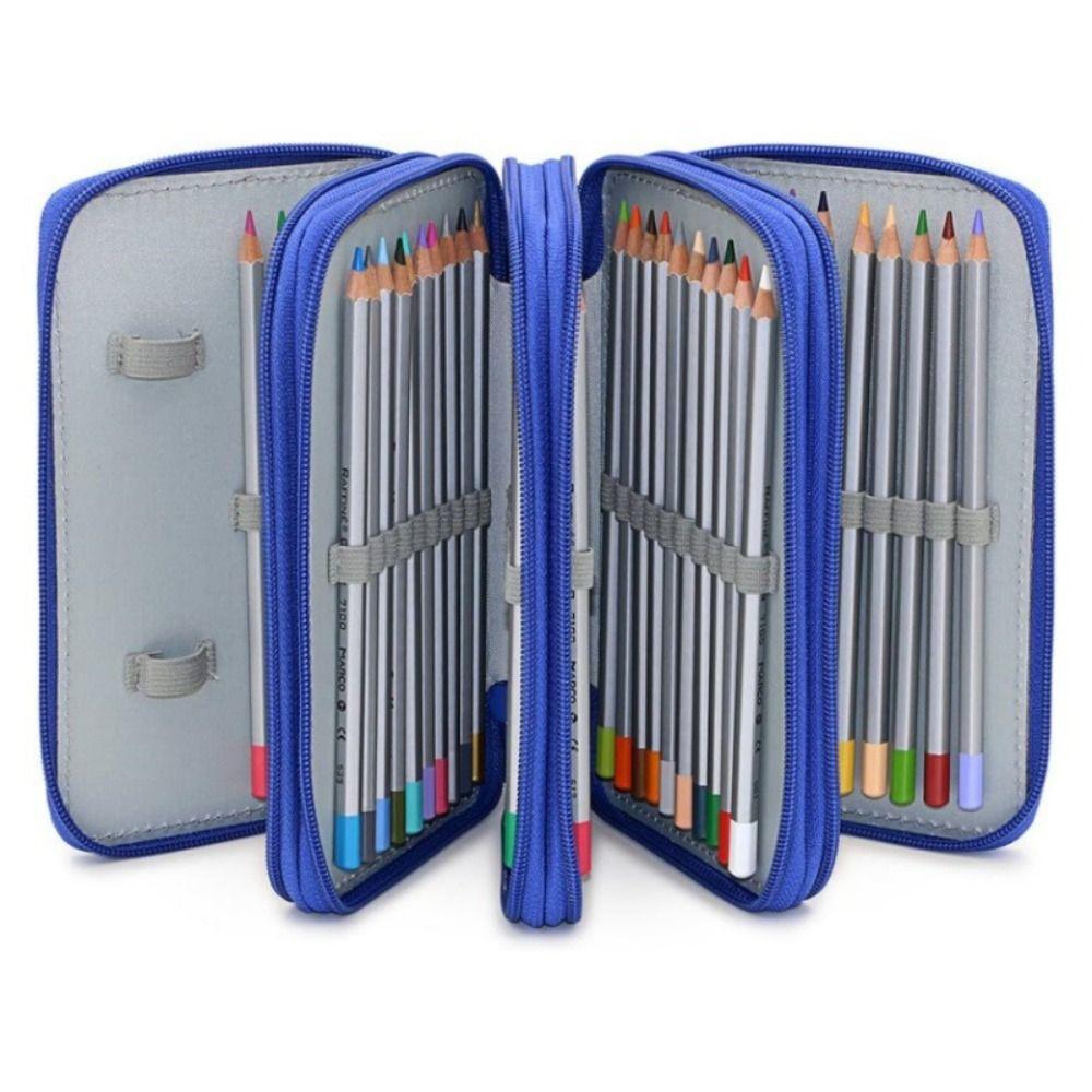 4 Layers Pencils Case 72 Holes School Stationery Bag Portable Pen Pouch  Office Accessories