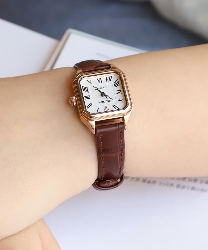 Gaigeo Ge1260Rg Women'S Octagon Diamond Metal Watch